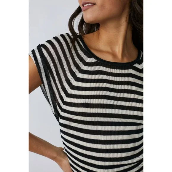 🎉LAST CHANCE🎉 FREE PEOPLE Slinky Baby Tee / Black Gardenia Combo - Picture 4 of 8